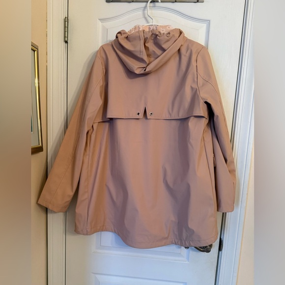 Lightly worn, hooded, waterproof rubber rain coat - Picture 4 of 4
